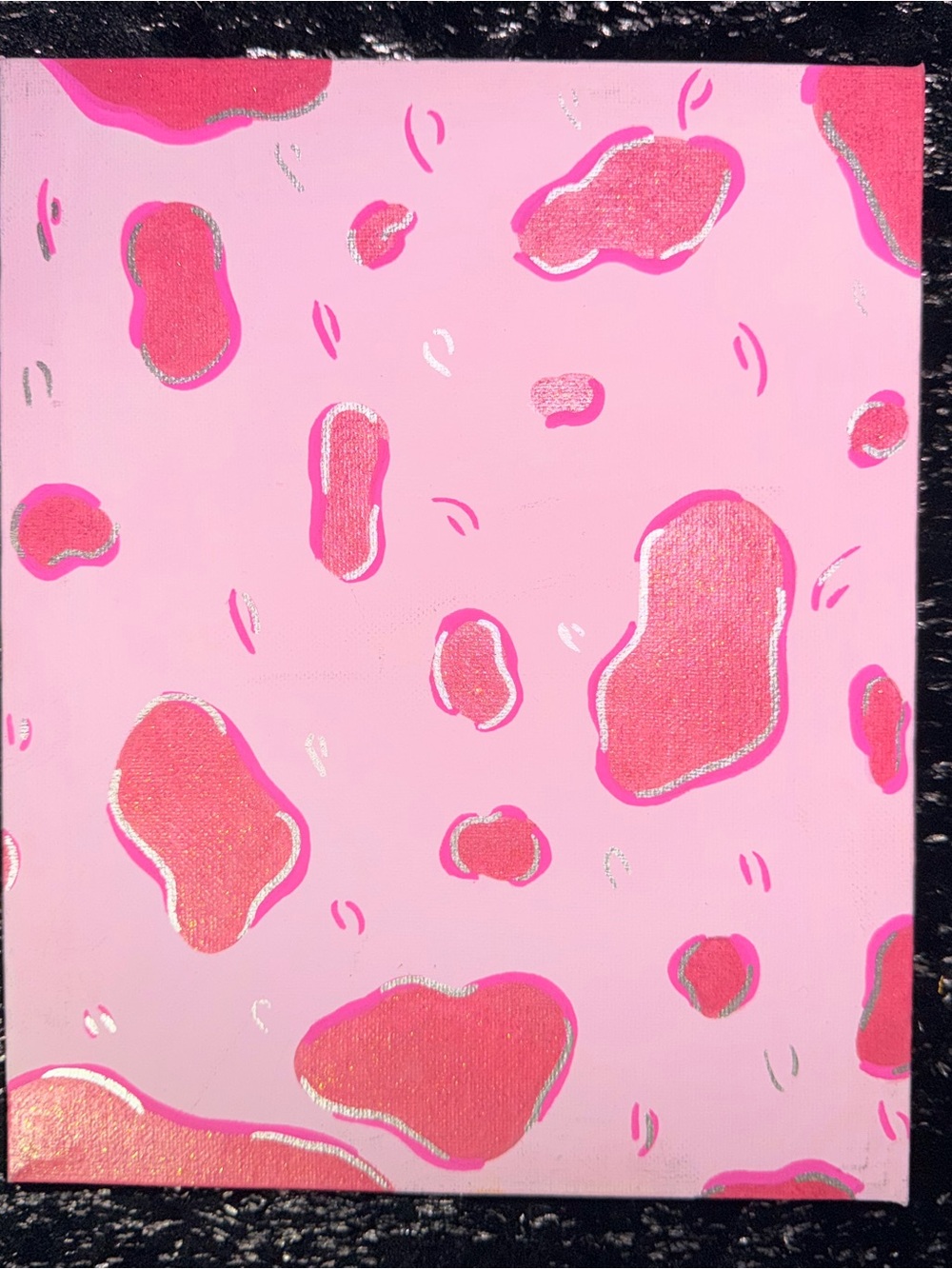 Pink Abstract Leopard Print Canvas Art